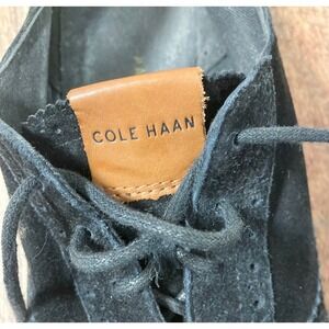Cole Haan Grand OS Black Suede Leather Oxford Lace Up Sneakers Shoes Womens 9.5B